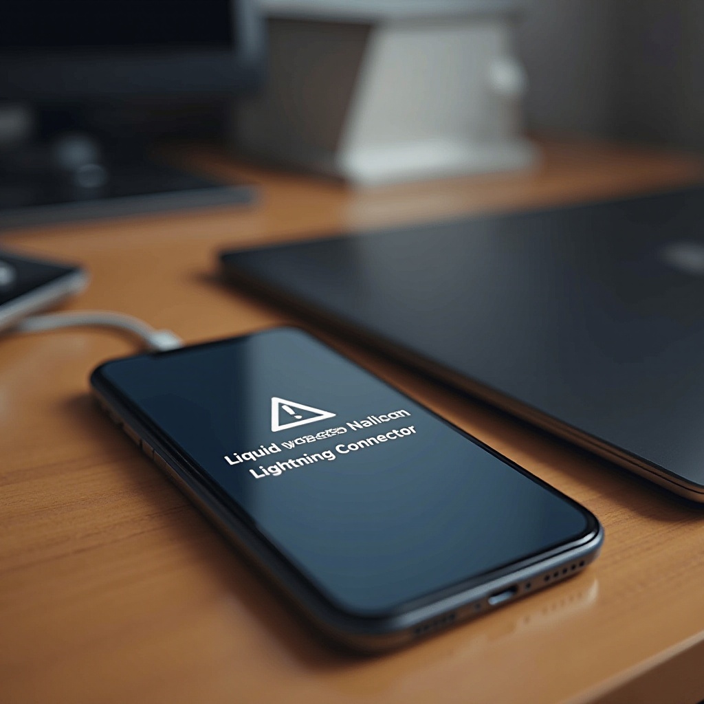 آيفون يقول تم الكشف عن سائل في موصل البرق