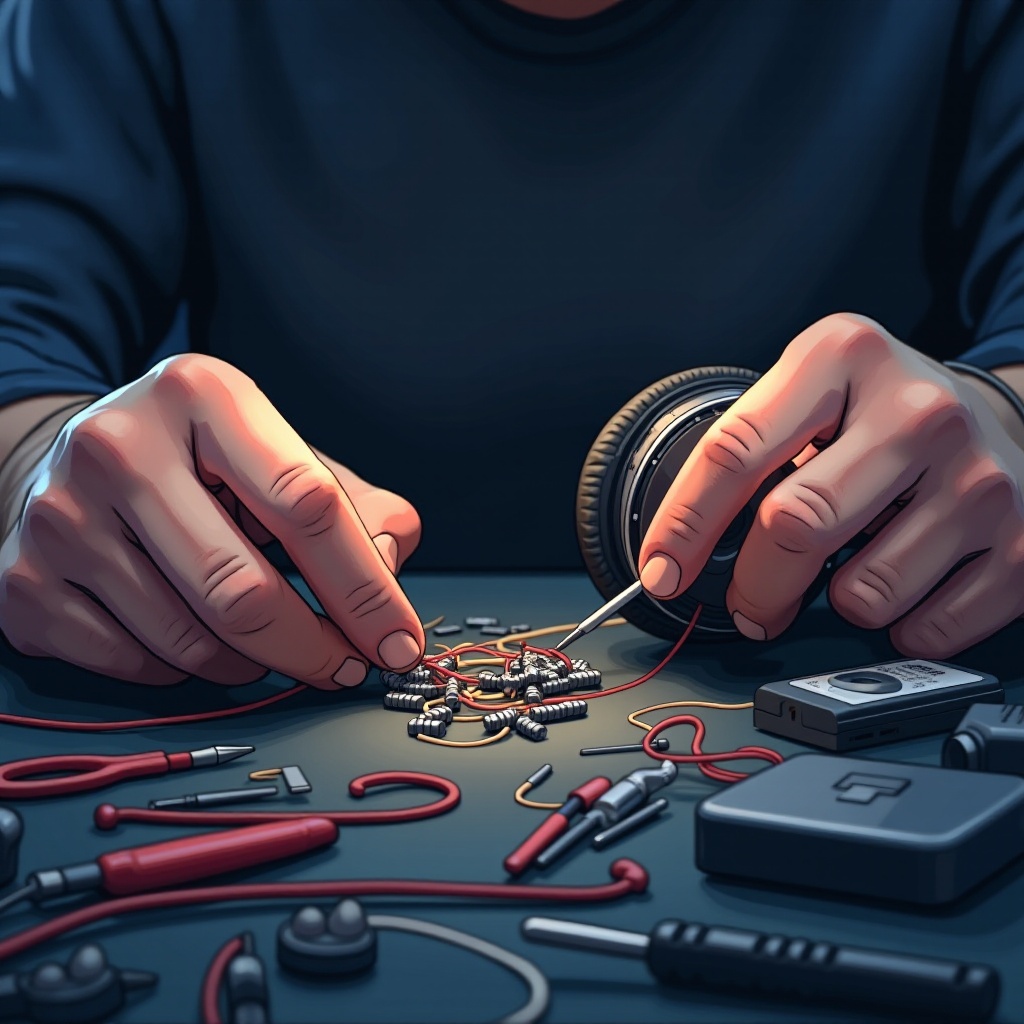cara memperbaiki kabel di dalam headphone