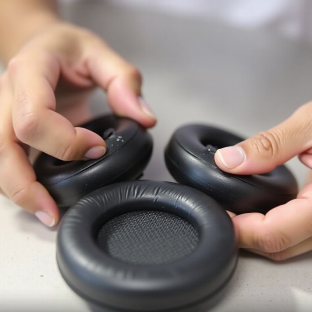 cara membersihkan bantalan telinga headphone